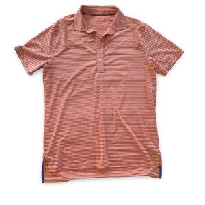 Striped Orange Performance Polo Shirt men’s L NWOT